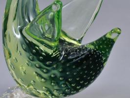Cenedese jelzéssel muranói üveg madár, anyagában színezett, kis kopásnyomokkal, m: 23,5 cm