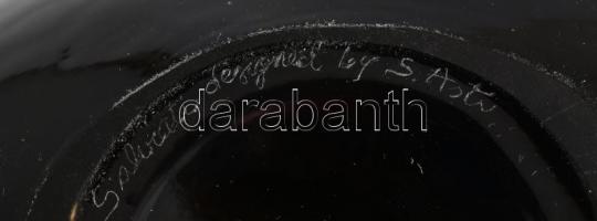 Salviati jelzéssel muranói tojás alakú váza, kopásnyomokkal, 21×12 cm