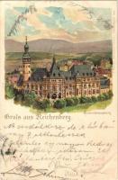 1900 Liberec, Reichenberg; Gewerbemuseum / trade museum. W. & V. L. F. Richter Photogr. Anstalt 4035. litho (fl)