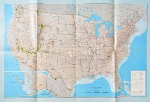 Az Amerikai Egyesült Államok térképe, 1:7 500 000, U.S. Information Service, angol nyelvű leírással, 70x48 cm / map of the United States of America, with short description, small tears