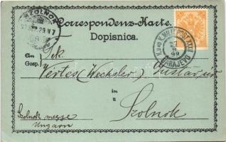 1899 (Vorläufer) Sarajevo, Rathauspartie / town hall, night + "K.und K. MILIT. POST XXXII"