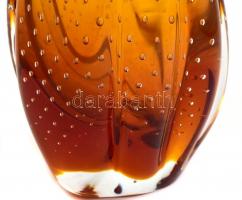 Archimide Seguso jelzéssel buborékos üveg váza, kis kopásnyomokkal, m: 25,5 cm