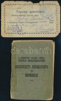1916-1925 A Budapesti Polgári Lövészegyesület tagsági igazolványa, szakadt + az egyesület vadásztársulatának szervezeti szabályzata és ügyrendje, celluxszal javított
