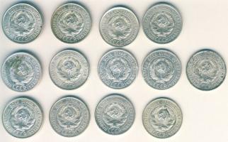 Szovjetunió 1924-30. 20k Ag (13x) T:2-,2/3,3+