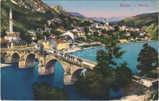 1915 Konjic, bridge, mosque + M. kir. 30. népf. gy. ezr. I. zlj. gépfegyverosztag parancsnokság (EK)