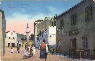 1916 Trebinje, Stari grad, Gostiona / Castel / street view, old castle, mosque, inn of J. Budalic + "M. kir. 30. népf. gy. ezr. I. zlj. gépfegyverosztag parancsnokság" (EK)