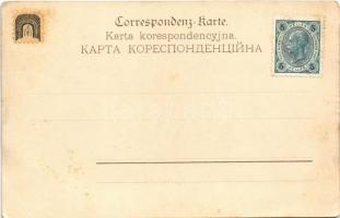 Lavochne, Lawotschne, Lavocsne, Lawoczne; general view with railway station, train, cottages (EB)