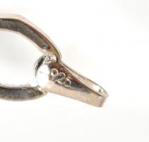 Ezüst(Ag) karkötő, markazittal és színes kövekkel, jelzett, h: 17,5 cm, bruttó: 10,94 g