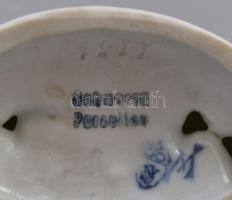 Porcelán galamb pár, kézzel festett, Schwarza jelzéssel, hibátlan, m: 6 cm, h: 8,5 cm