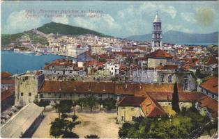 1917 Split, Spalato; Panorama pogledom na Marjan / Panorama col monte Marian / general view with mountain + K.u.K. Kraftwagenkolonne Nr. 35. (EB)