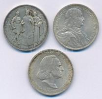 1935. 2P Ag Pázmány + 1935. 2P Ag Rákóczi + 1936. 2P Ag Liszt Ferenc Pázmány-sor T:1-,2 kis patina Adamo P7.1, P7.2, P7.3