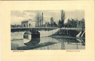 1918 Békéscsaba, Körösparti részlet, híd, Rosenthal malom, gyár. W. L. Bp. 6519.