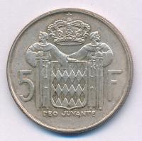 Monaco 1966. 5Fr Ag "III. Rainier" T:2 patina
Monaco 1966. 5 Francs Ag "Rainier III&...