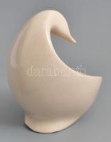 Zsolnay mázas kacsa vagy hattyú formájú tál, tervező: Török János, jelzés nélkül, apró mázhibákkal, ...