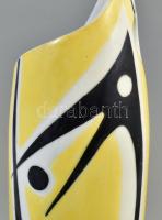 Zsolnay porcelán modern váza, tervező: Török János, kézzel festett, jelzett, kopásnyomokkal, apró má...