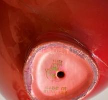 Zsolnay tálka, tervező: Török János, ökörvér mázas, jelzett, javított sérüléssel, m: 6 cm, d: 9,5 cm