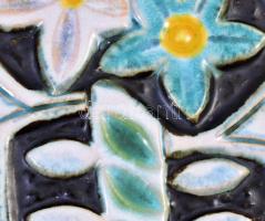 Zsolnay falikép, tervező: Fürtös György, samott mázas kerámia, Zsolnay jelzés nélkül, próbadarab P j...