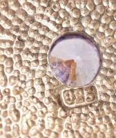 Ezüst(Ag) csavart nyaklánc, virágos medállal, jelzett, h: 58 cm, bruttó: 13,26 g