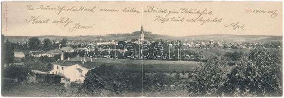 1904 Igló, Zipser Neudorf, Spisská Nová Ves; 2 részes kihajtható panorámalap / 2-tiled folding panoramacard (EK)