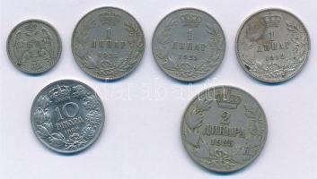 Szerbia 1904. 5p Cu-Ni + 1912. 1D Ag "I. Péter" + Szerb-Horvát-Szlovén Királyság 1925. 1D ...