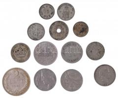 13db klf külföldi fém- és ezüstpénz, közte Lettország 1925. 2L Ag + Svédország 1896-1897. 25ö Ag (2x) T:2-3 13pcs of diff metal and Ag coins, with Latvia 1925. 2 Lati Ag + Sweden 1896-1897. 25 Öre Ag (2x) C:XF-F