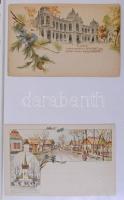 Budapest - Érdekes gyűjtemény 32 db Ezredéves Kiállítás képeslappal, régi és modern vegyes képeslapo...
