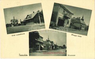 1941 Taracköz, Teresva; Erdei vasútállomás, utca, Cikta, Hangya üzlete és saját kiadása / forest railway station, shops, street