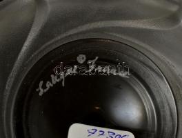 lalique jelzéssel levélmotívumos üveg bonbonier, hibátlan, d: 13 cm