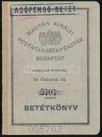 1946 Magyar Királyi Postatakarékpénztár Budapest adójegyes betétkönyv