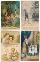 7 db RÉGI művész motívum képeslap vegyes minőségben: üdvözlő, állat / 7 pre-1945 art motive postcards in mixed quality: greeting, animal
