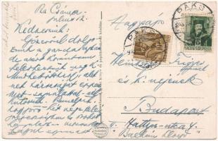 Paks, Dunai részlet, uszoda, fürdőház, csónakok, háttérben úszó hajómalmok / floating ship (boat) mi...