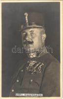 1921 Magyar katona / Hungarian military, soldier with ranks. Pál (Keszthely) photo (ragasztónyom / glue marks)