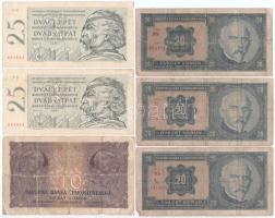 Csehszlovákia / Szlovákia 12db vegyes bankjegy, közte Csehszlovákia 1945. 100K + 1961. 25K (2x) sorszámkövetők T:vegyes Czechoslovakia / Slovakia 12pcs of mixed banknotes, with Czechoslovakia 1945. 100K + 1961. 25 Korun (2x) sequential serials C:mixed