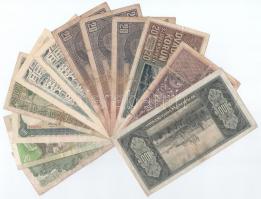 Csehszlovákia / Szlovákia 12db vegyes bankjegy, közte Csehszlovákia 1945. 100K + 1961. 25K (2x) sors...