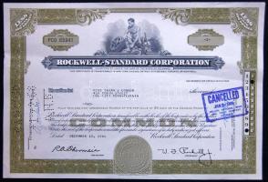USA 1964. "Rockwell-Standard Corporation" részvénye (7x) benne egymásutáni sorszám