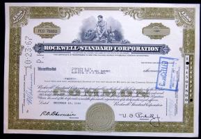 USA 1964. "Rockwell-Standard Corporation" részvénye (7x) benne egymásutáni sorszám