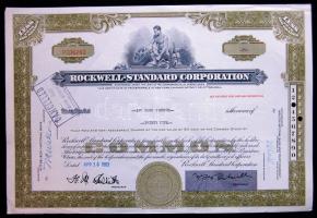 USA 1964. "Rockwell-Standard Corporation" részvénye (7x) benne egymásutáni sorszám
