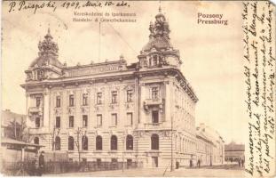 1909 Pozsony, Pressburg, Bratislava; Kereskedelmi és iparkamara. Neffe J. kiadása / Chamber of Commerce and Industry (EM)