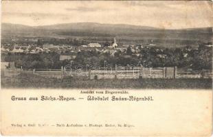 1903 Szászrégen, Reghin; Ansicht vom Ziegenwalde / látkép. Verlag v. Gust. Rösler. Nach Aufnahme v. Photogr. Heiter / general view (Rb)