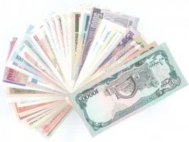 141db-os hajtatlan bankjegy tétel a világ minden tájáról T:I,I- 141pcs of unfolded banknotes lot fro...