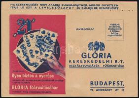 1937 Bp., Glória Ker. Rt. reklámlapja, forgatható kerékkel