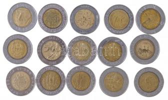 San Marino 1982R-1999R 500L (15xklf) forgalmi emlékkiadások T:2
San Marino 1982R-1999R 500 Lire (15...