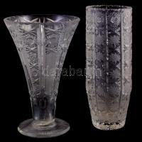 4 db kristály kínáló és váza. nagyobb méret, hibátlanok  m: 20 cm-ig