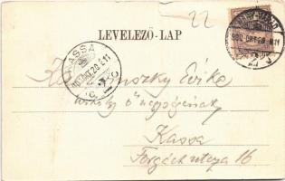 1900 Nagyvárad, Oradea; Körös részlet, zsinagóga. Sonnenfeld Adolf kiadása / Cris riverside, synagog...