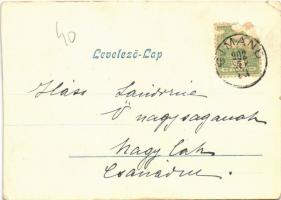 1902 Simánd, Simand; utca, kastély / street view, castle (vágott / cut)