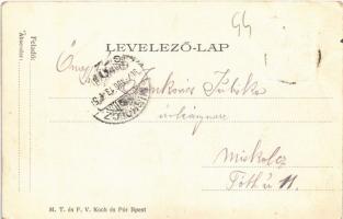 1907 Siófok, Sió csatorna, Baross gőzös, gőzhajó. M.T. és F. V. Koch és Pór (Rb)