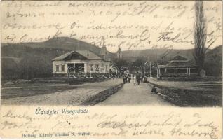 1904 Visegrád, utcakép, templom, nyaraló. Kiadja Holtság Károly (szakadás / tear)