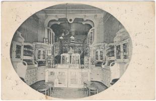1916 Kaposvár, Zloczki György Korona gyógyszertára, belső. Korona utca 10. (ázott sarok / wet corner)