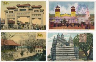 4 db RÉGI kínai város képeslap vegyes minőségben: Peking / 4 pre-1945 Chinese town-view postcards in mixed quality: Peking