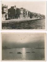 4 db RÉGI török város képeslap vegyes minőségben / 4 pre-1945 Turkish town-view postcards in mixed quality